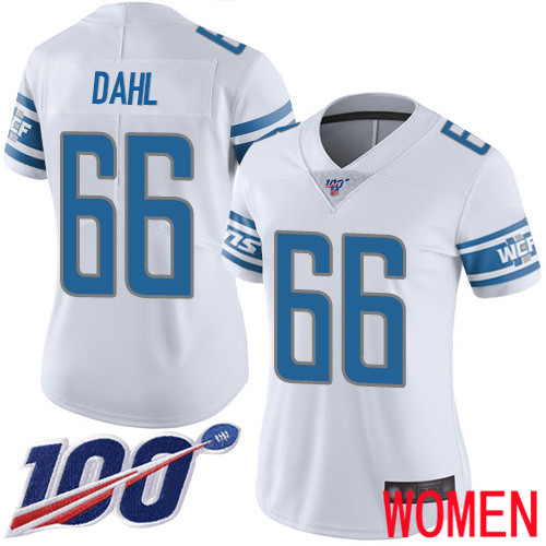 Detroit Lions Limited White Women Joe Dahl Road Jersey NFL Football 66 100th Season Vapor Untouchable